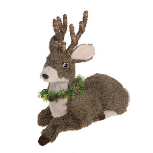 Reindeer Laying Down Brown 33Cm