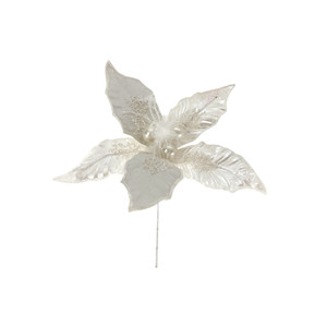 Poinsettia Stem White 26cm