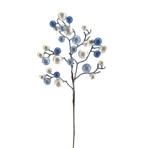 Delfware Berries Spray Blue and White 53cm