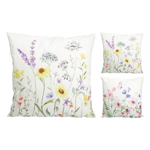 Cushion, Flower Design, Size 45X45Cm,  2 Assorted designs