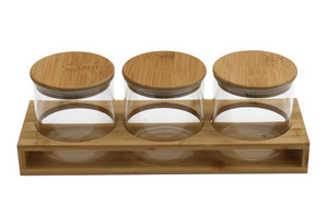 Large S/3 Bamboo Jar In Holder