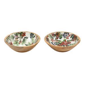 25Cm Xmas Berry Enamel Bowl 2 Asst