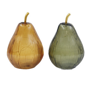 18.5Cm Led Ribbed Pear Deco 2 Asst