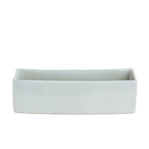 Gloss white trough planter