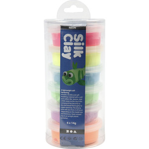 Silk Clay®, neon colours, 6x14 g 1 pack