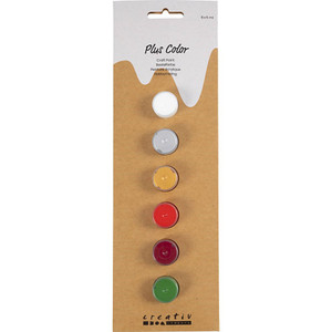 Plus Color Craft Paint, christmas colours, 6x5 ml 1 pack