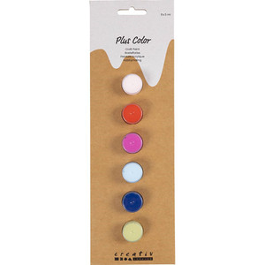 Plus Color Craft Paint, bold colours, 6x5 ml 1 pack