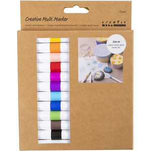 Creative Multi Marker, line 4 mm, assorted colours, 12 pc 1 pack