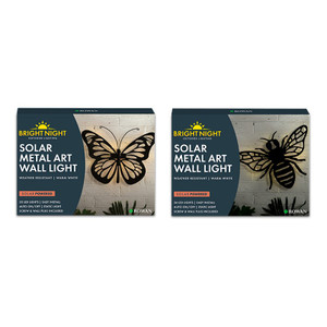 Solar LED Metal Wall Art 2 Assorted Designs