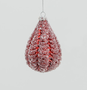 120mm Glass Drop w/Frost Red