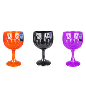 Spooky Halloween Plastic Wine Goblet 3 Assorted