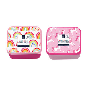 Girls Printed Food Boxes 3pk 2 Assorted