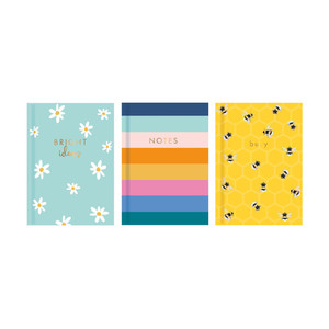 A6 Hardback Notebook Brights Design 3 Assorted