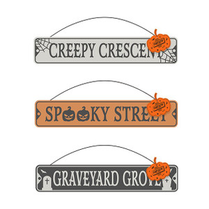 Halloween Metal Plaque 3 Assorted colours