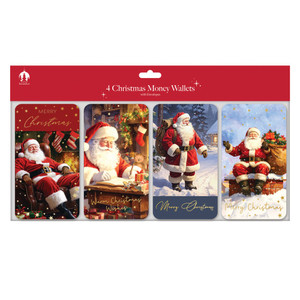 Money Wallets XMAS 4 Pk Trad Santa Header 