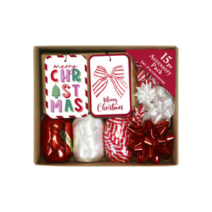 15Pc Candy Cane Tag & Ribbon Acc Pk