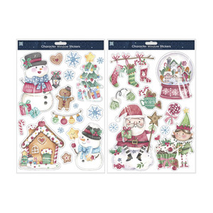 Christmas Character Window Stickers 2 Asst