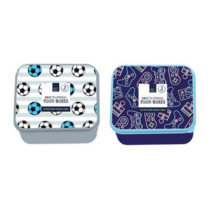 Boys Printed Food Boxes 3pk 2 Assorted