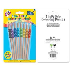 8 Soft Grip Colouring Pencils.
