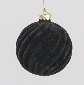 8cm Glass Velvet Ball Dec. 