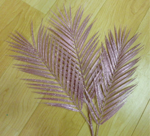 82cm Glitter Fern Spray Pink
