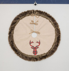 99cm Hessian Reindeer Tree Skirt
