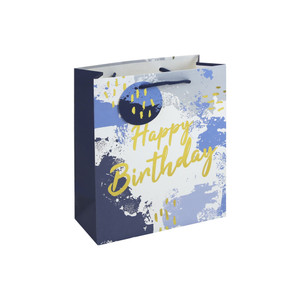 Blue Wcolour Hbday Medium Giftbag 
