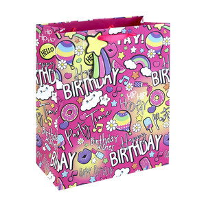 Girly Text Large Bag 