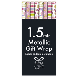 1.5M Female Metallic Giftwrap  Asst