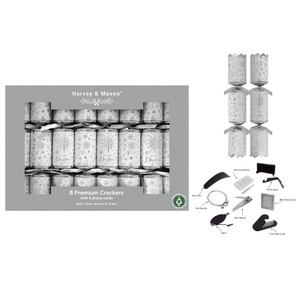 8 X 12.5" Premium Silver Text Crackers