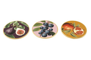 10Cm Fruit Glass Coasters 3 Asst