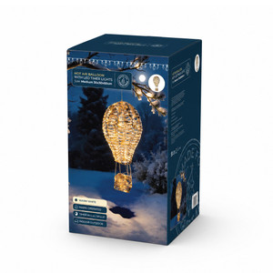 Hot Air Balloon  with LED Flashing Lights & 6Hr Timer KD - Warm White -H60cm