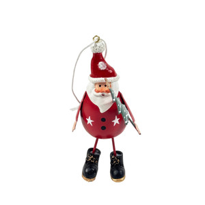 Santa with Tree Hanging Decoration - Red