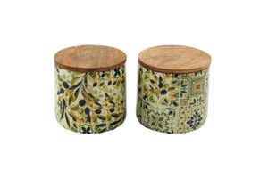 10Cm Casa Oliva Enamel Jar