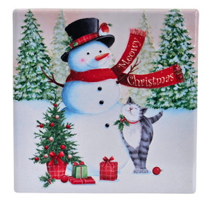 Coaster Snowman & Cat