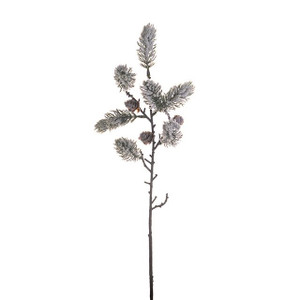 Frosted Pine Spray With Cones 51Cm