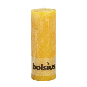 Bolsius Rustic Pillar candle Ochre Yellow (190 mm x 68 mm)
