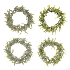 Christmas Wreath Natural/Heavy Snow/Frosted/Snow & Pinecone 4Ast