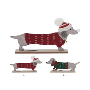 Dog With Xmas Hat 38Cm  (F7)