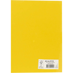 Card, A4, sheet 210x297 mm, 180 g, sun yellow, 20 sheet
