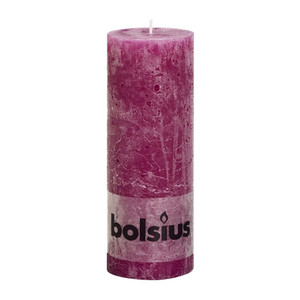 Bolsius Rustic Pillar Candle - Cyclamen (190mm x  68mm)