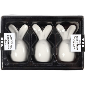 Rabbit, white, H: 6,7 cm, D: 3,6 cm, 3 pc/ 1 pack