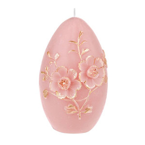 Blush Flower Embossed Egg Shape Candle Rose