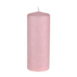 Ice Crystal Pillar Candle Pink 15 cm