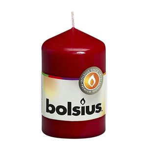 Bolsius Pillar Candle Wine Red (80/50 mm)