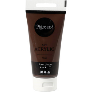 Pigment Art Acrylic Paint, burnt umber, opaque, 75 ml/ 1 bottle