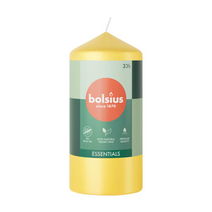 Bolsius Essentials Pillar Candle - 120x58mm - Sunny Yellow