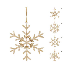Snowflake Beads Hangdeco 15Cm 4 Asst