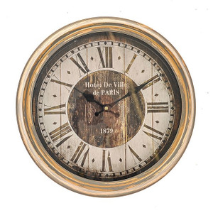 Zana Round Clock Antique Gold 40Cm