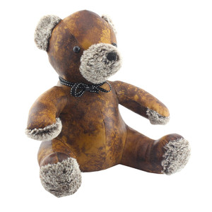 Faux Leather Teddy Doorstop